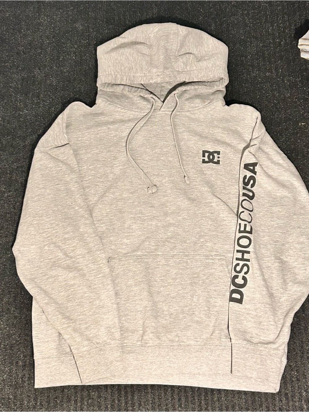 DC Men's Gray Hooded Pullover Sweatshirt